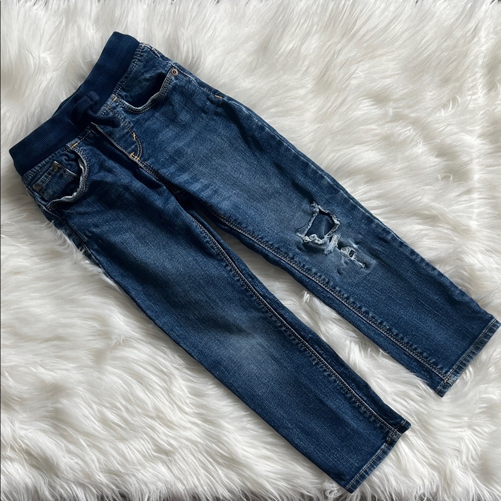 Old Navy Dark Blue Distressed Jeans